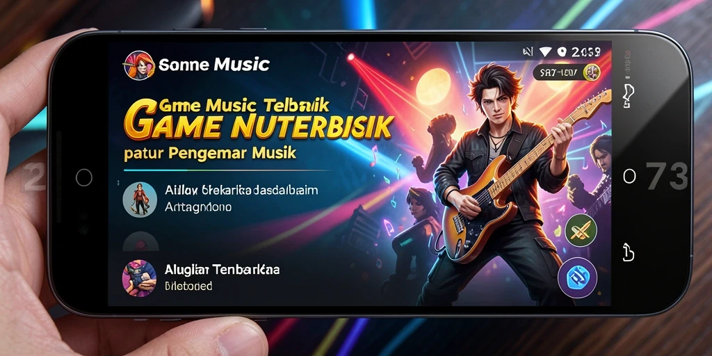 Tampilan permainan interaktif dalam 2739 dengan berbagai alat musik.