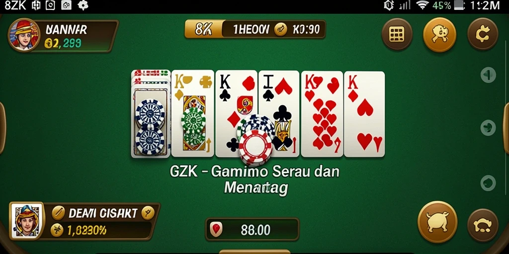 Tangkapan layar menampilkan gameplay seru dari permainan Domino 8ZK.