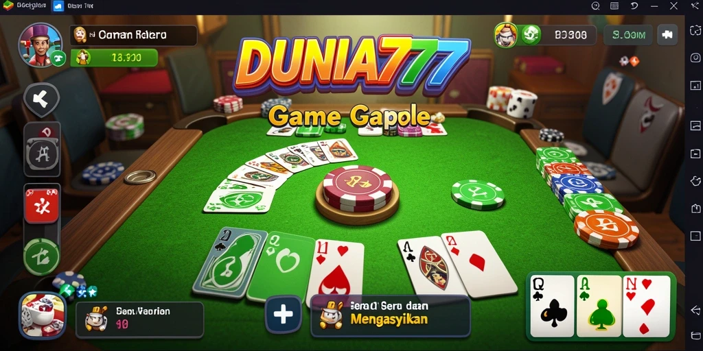 Tampilan screenshot DUNIA777 dengan gameplay Gaple yang seru.