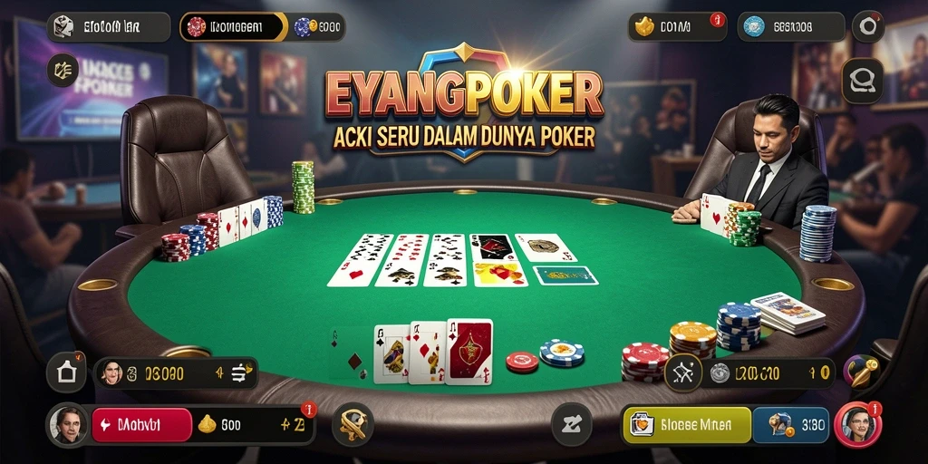 Tampilan menarik dari gameplay seru EYANGPOKER dengan adrenalin tinggi.