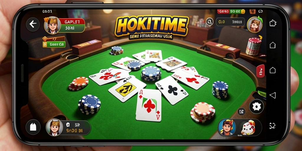 Tampilan permainan Gaple yang seru di HOKITIME.