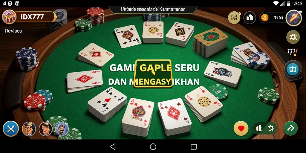 Screenshot menunjukkan gameplay Gaple yang menegangkan dan seru.