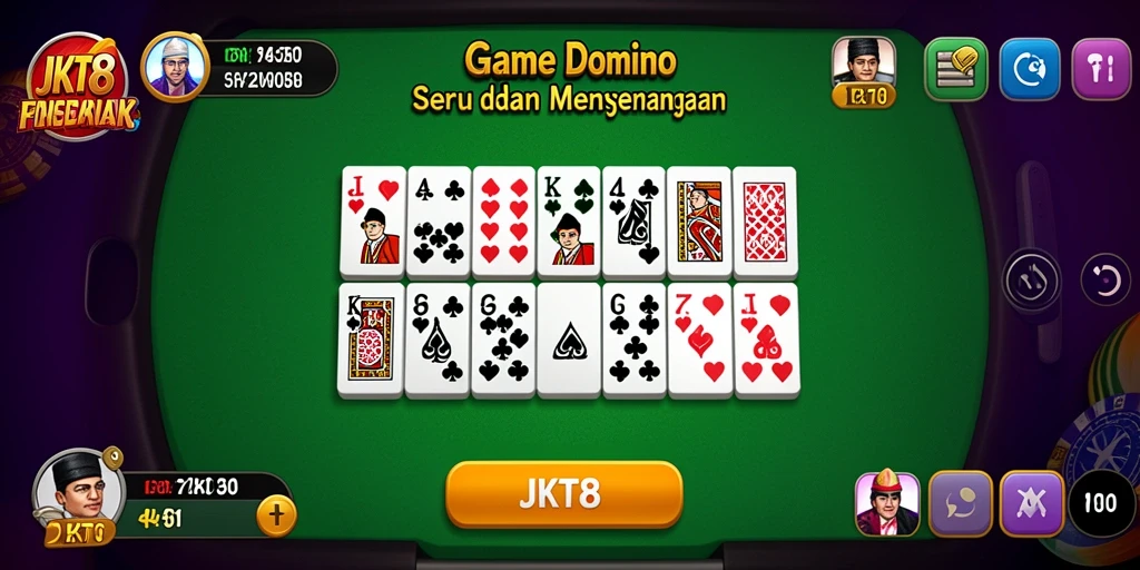 Tampilan menarik dari gameplay Domino JKT8.