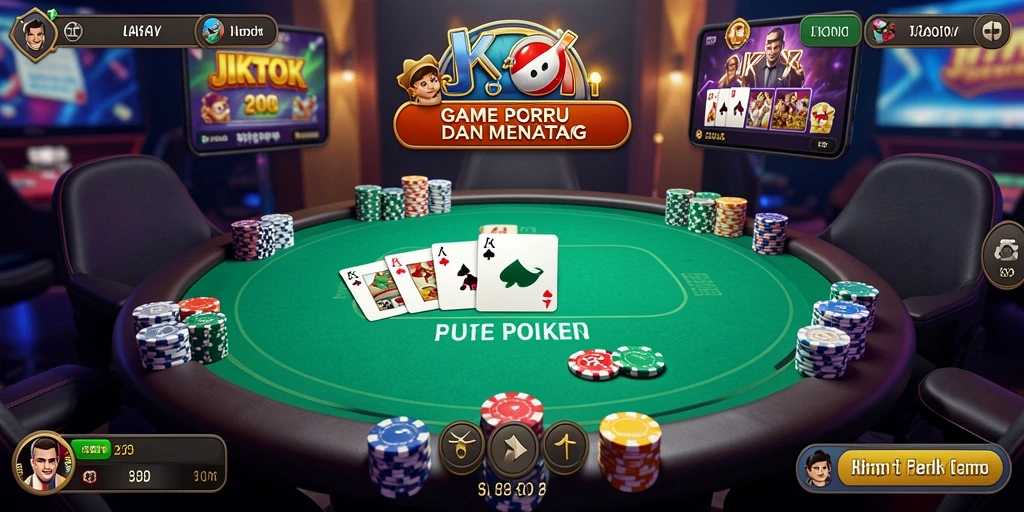 Tangkapan layar JKTOK menampilkan gameplay Poker yang menarik dan interaktif.