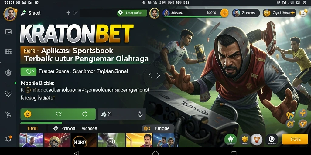 Tampilan gameplay Sportsbook di aplikasi KRATONBET yang menarik dan interaktif.