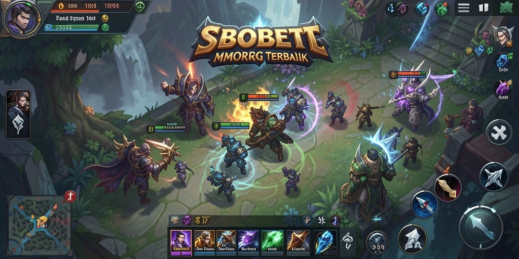 Tangkapan layar dari gameplay SBOBET menunjukkan aksi petualangan MMORPG yang mendebarkan.