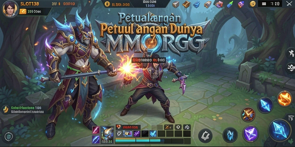 Screenshot SLOT138 menampilkan aksi seru dalam permainan MMORPG.