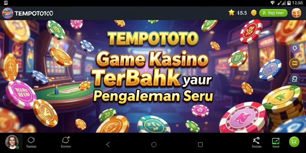 Screenshot utama TEMPOTOTO menampilkan aksi seru gameplay Kasino.