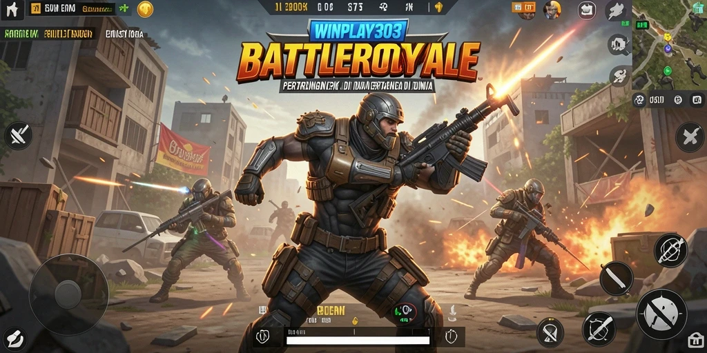 Tampilan gameplay seru di WINPLAY303 dengan aksi Battle Royale yang menegangkan.